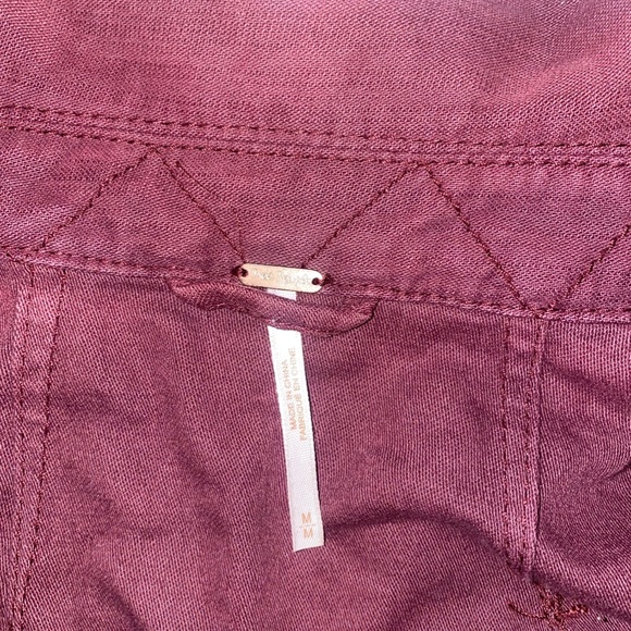 Free People Not Your Brothers Surplus Jacket Military Army Cargo Burgundy - Picture 5 of 5